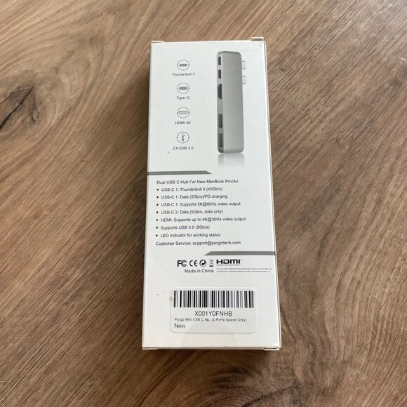 BNIB Mini USB C Hub Adapter Dongle for MacBook - Picture 5 of 5